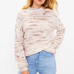 LOFT Bobble Sweater in Cream and Neutral Tones size Medium